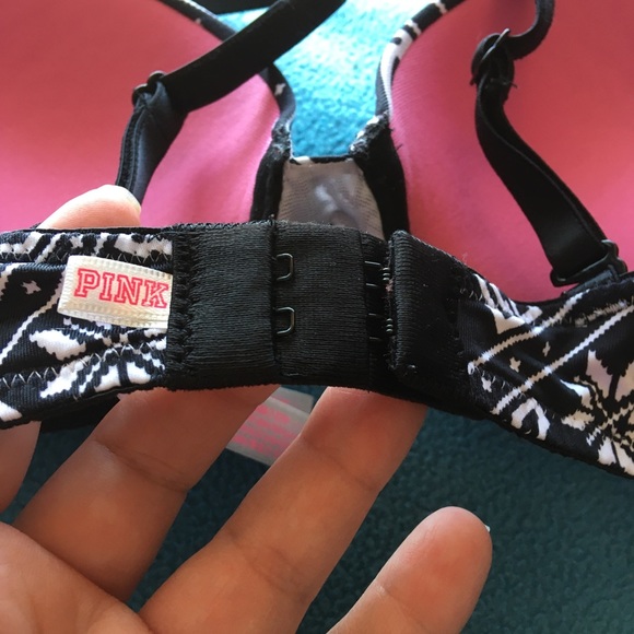 NWOT PINK Wear Everywhere Push Up Name & Snowflake Pattern Underwire Bra - Picture 6 of 11